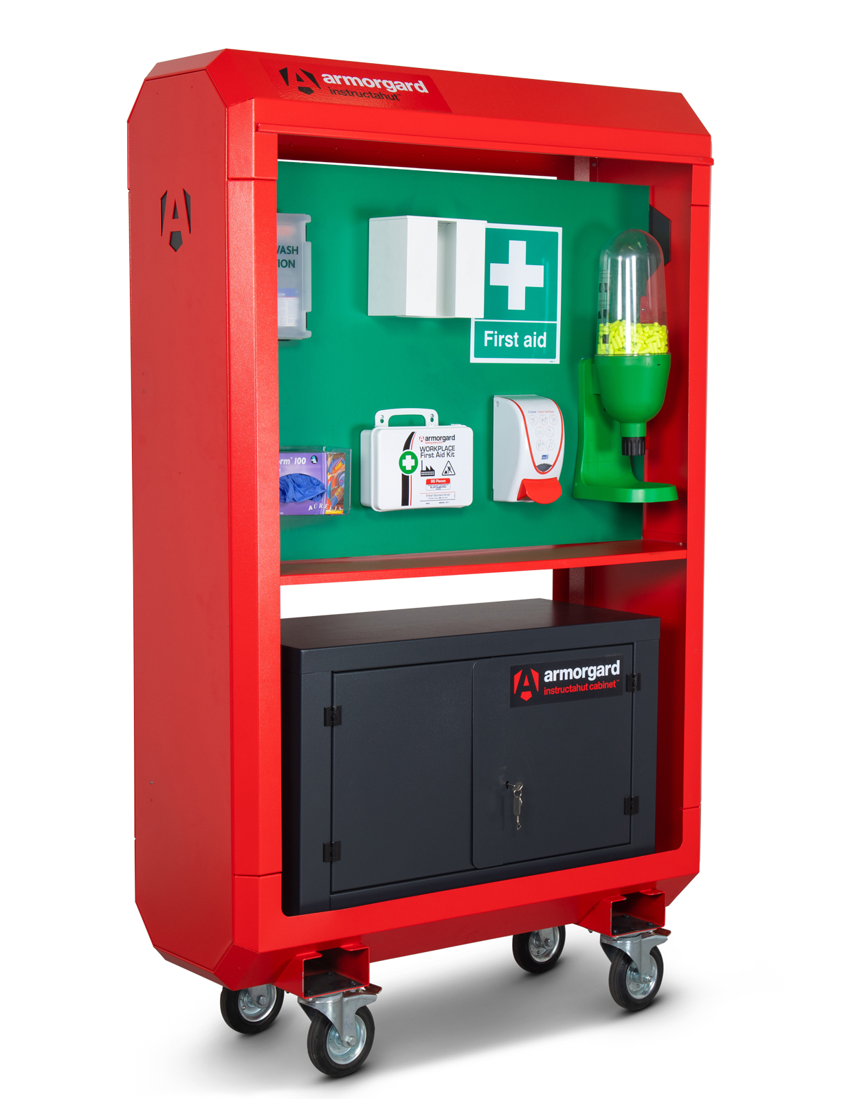 IH4 front left first aid kit cabinet shut