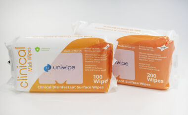 Uniwipe Clinical Anti-Bacterial Surface Wipes 100 PACK