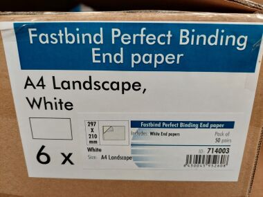 Fastbind End Papers White A4 Landscape