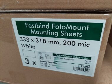 Fastbind Fotomount Mount Sheets 333 x 318mm White 200mic