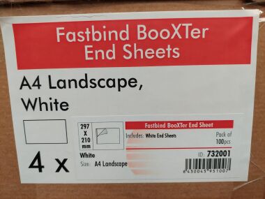 Fastbind Booxter End Sheets A4 Landscape White