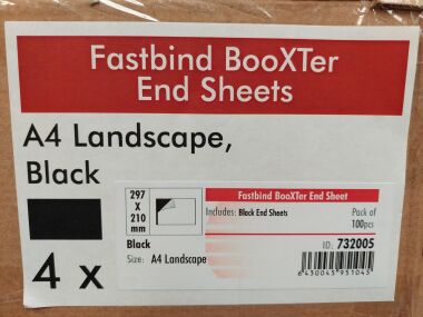 Fastbind Booxter End Sheets A4 Landscape Black