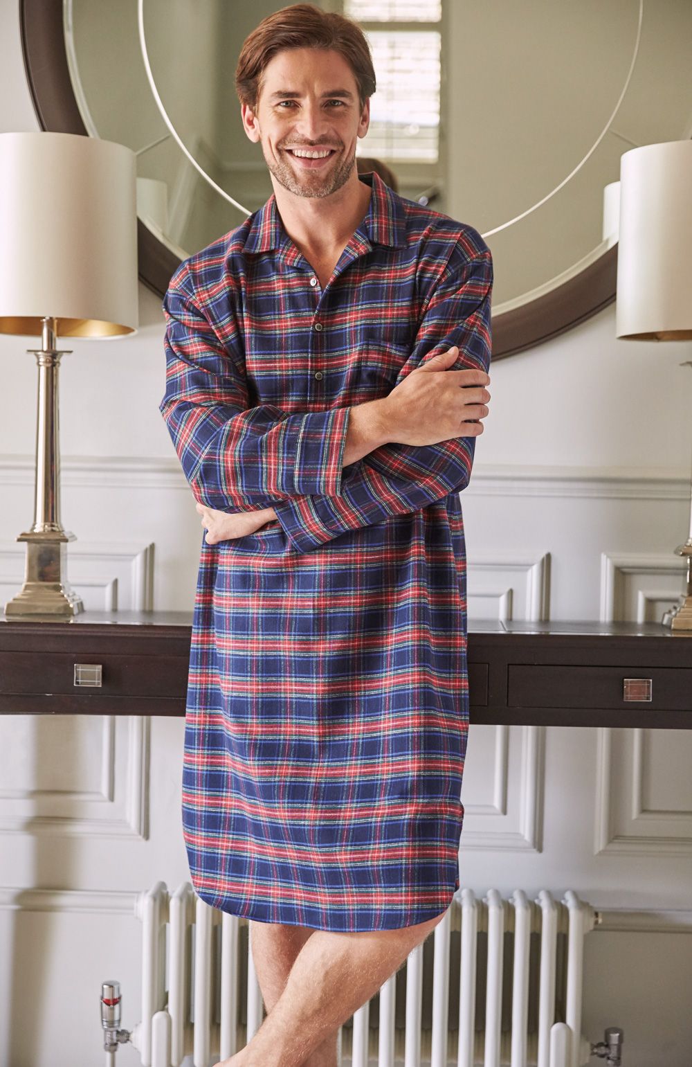 Men's Brushed Cotton Nightshirt Bonsoir