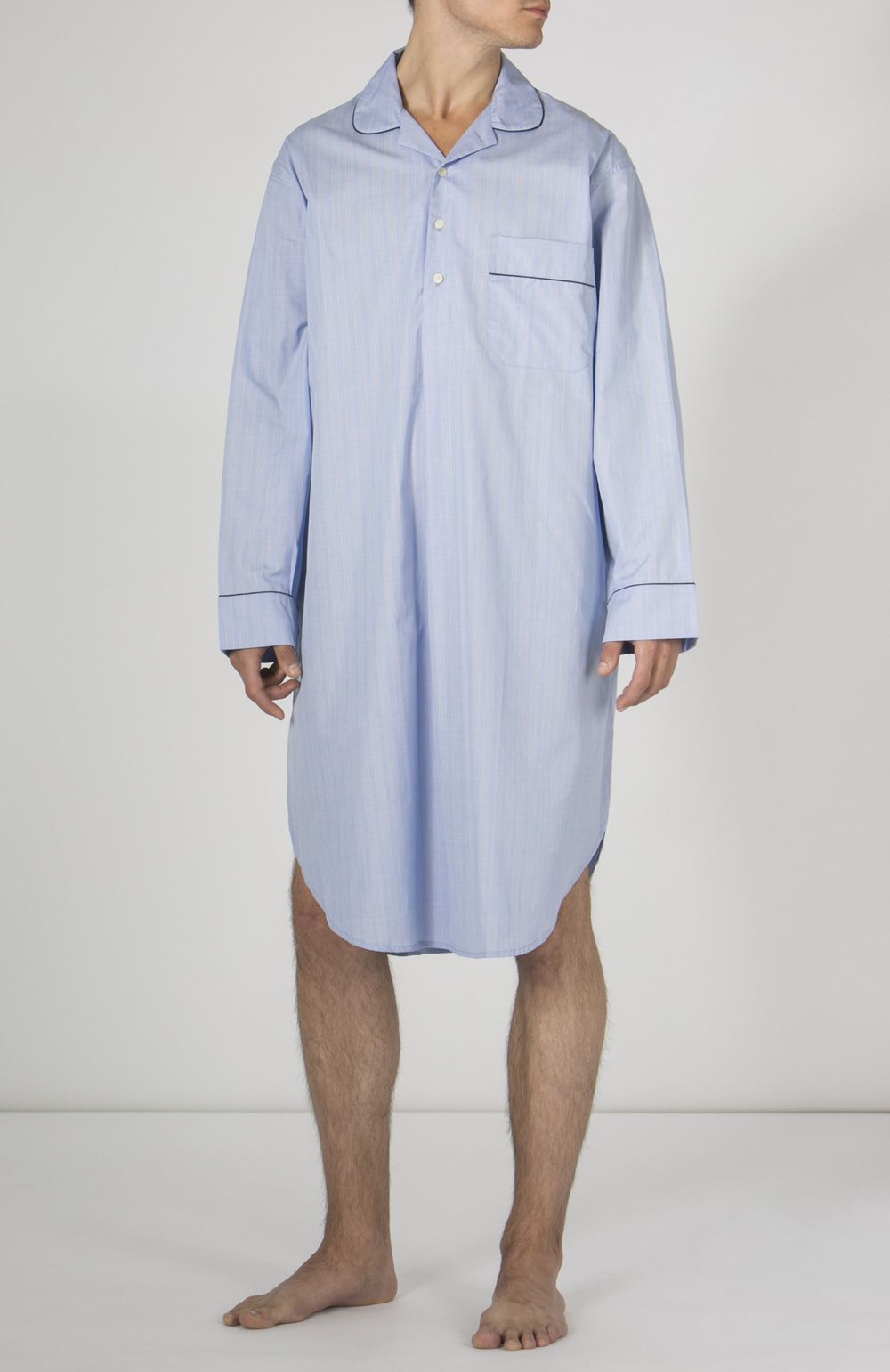 Men's Luxury Cotton Nightshirt - : Bonsoir