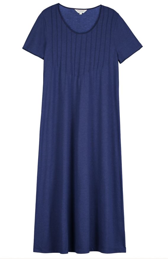 Ladies' Short Sleeve French Pleat Nightdress - : Bonsoir