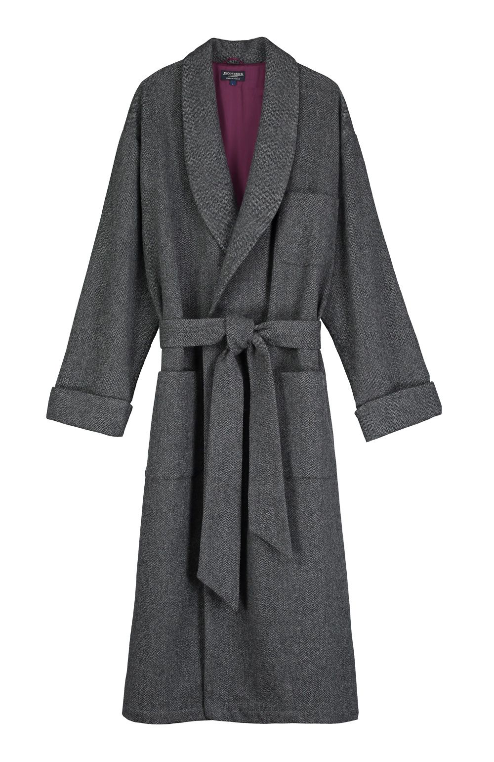 Men's Luxury Wool Dressing Gown - : Bonsoir