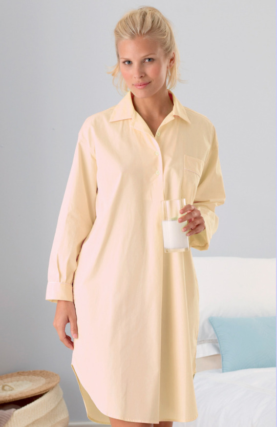 Womens Long Sleeved Nightshirt Bonsoir