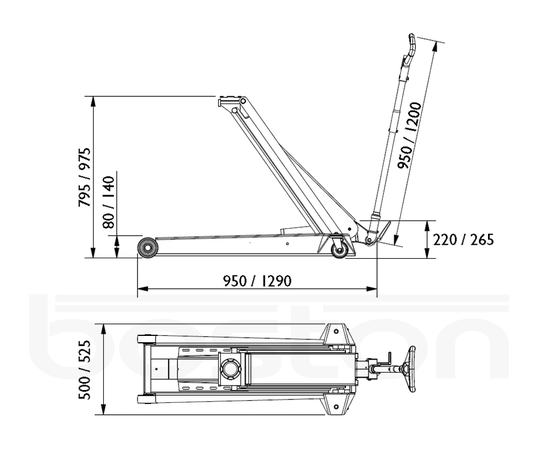 5.0T High Lift Mobile Trolley Jack