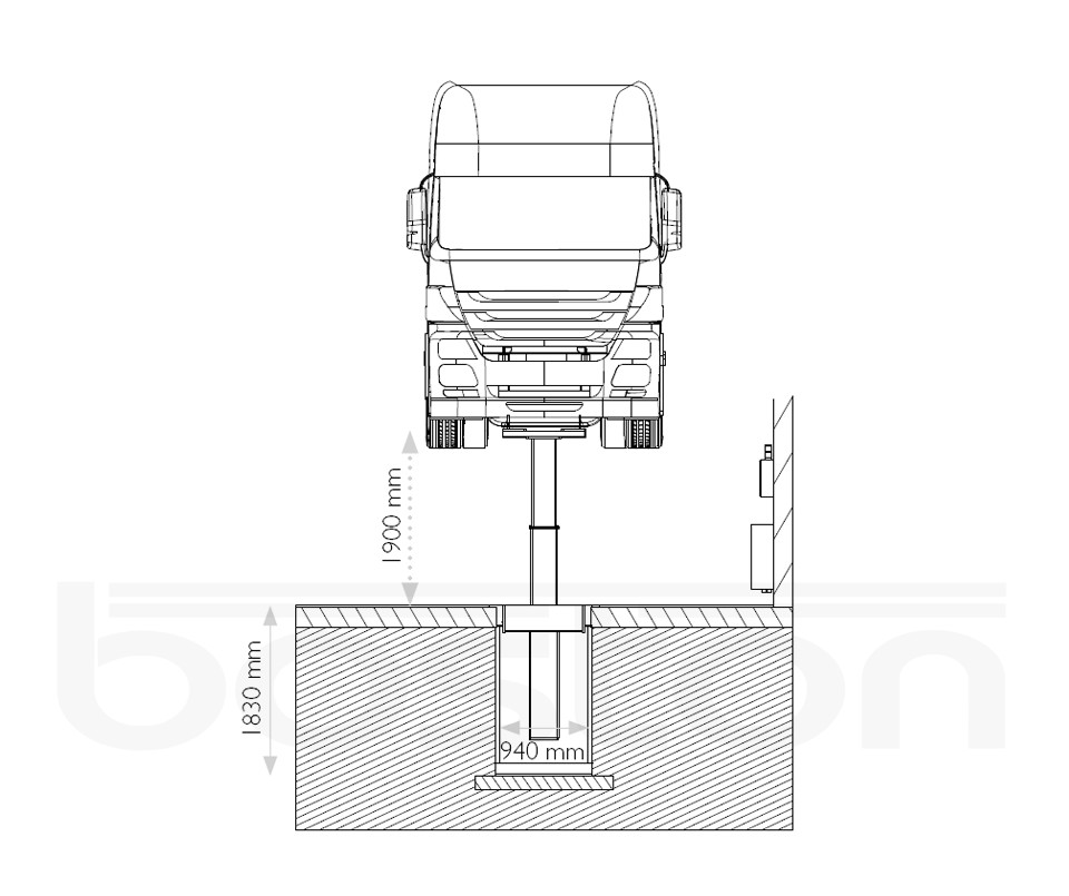 75T In Ground Lift 5 Columns Boston Garage Equipment