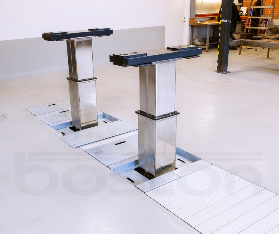 75T In Ground Lift 5 Columns Boston Garage Equipment