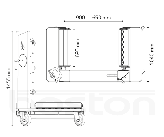 1.5T Mechanical Wheel Trolley for Tractors and Agricultural Machinery