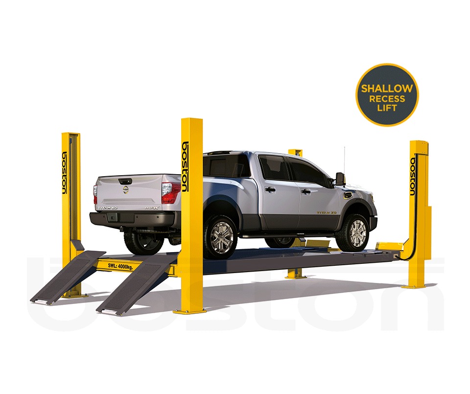 4T 4 Post Lift 4.4m Platform Boston Garage Equipment
