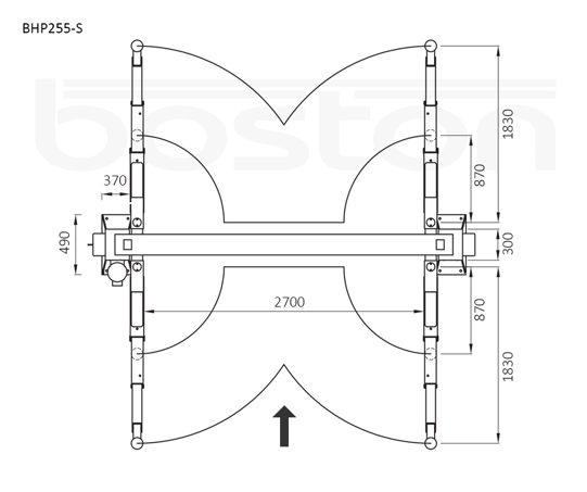 5.5T Twin Ram Hydraulic Two Post Lift