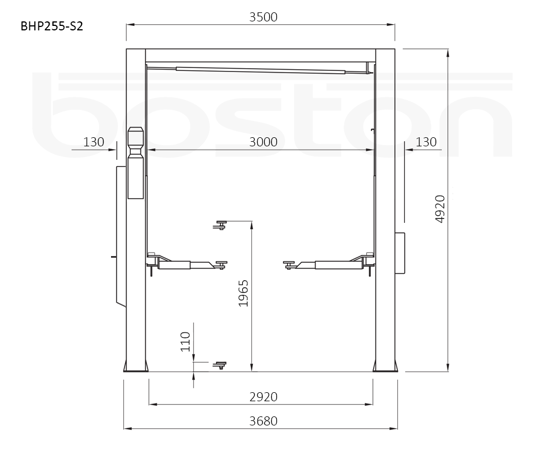 5.5T Twin Ram Hydraulic Two Post Lift