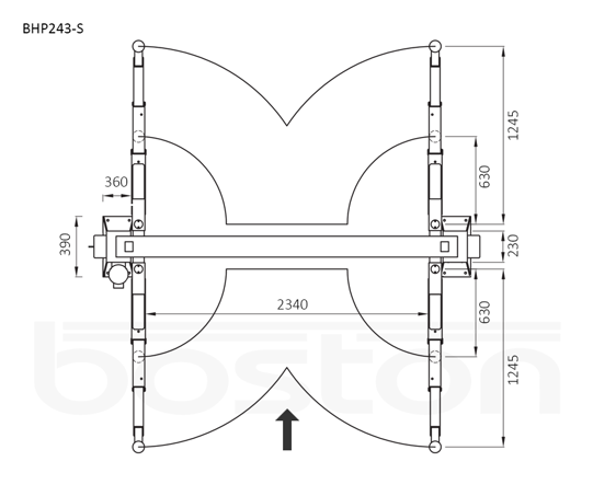 4.3T Twin Ram Hydraulic Two Post Lift