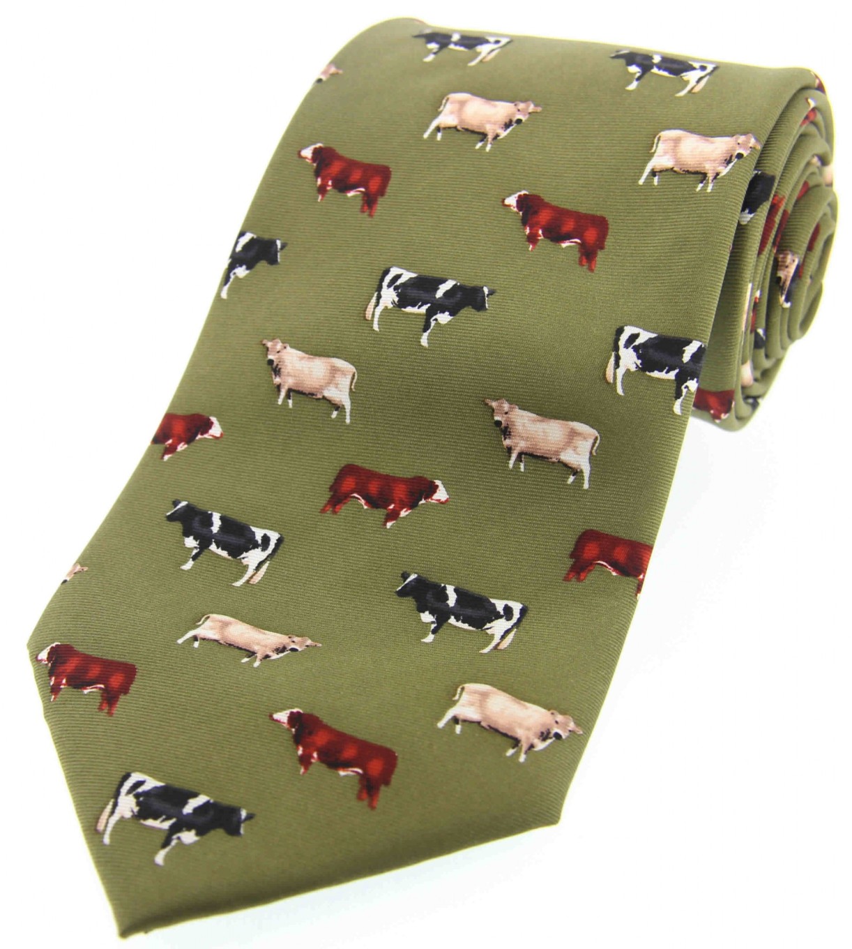 Printed Silk Tie Cattle | The Country Catalogue