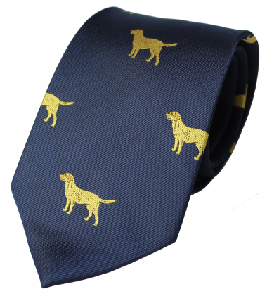 Golden Labrador Tie (Navy)