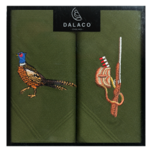Pheasant/Shotgun Embroidered Handkerchief Set
