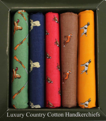 Cotton Country Themed Boxed Handkerchiefs
