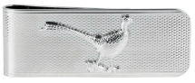Pheasant Money Clip Rhodium Plate