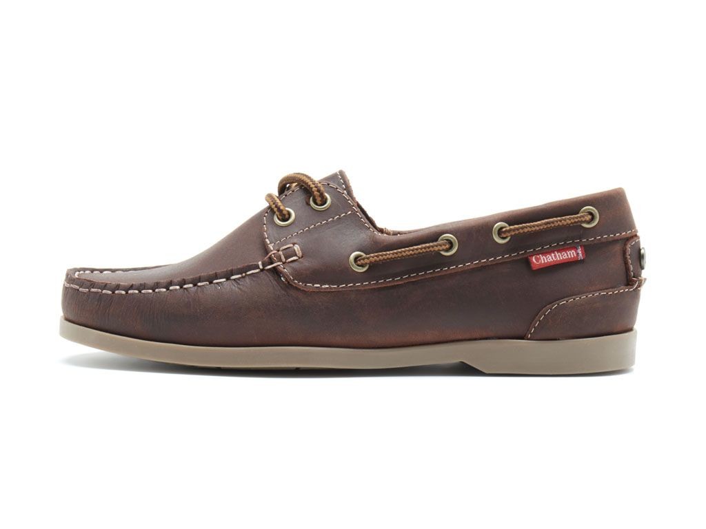 ladies brown leather boat shoes