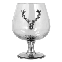 English Pewter Stag Single Brandy Glass