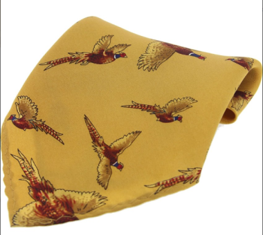 Pocket Square - Mustard Flying Pheasant