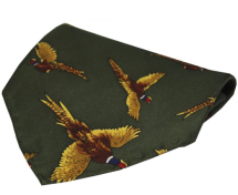 Silk Pocket Square - Green Flying Pheasant