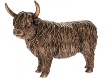 LARGE REFLECTIONS BRONZED HIGHLAND COW, 18CM