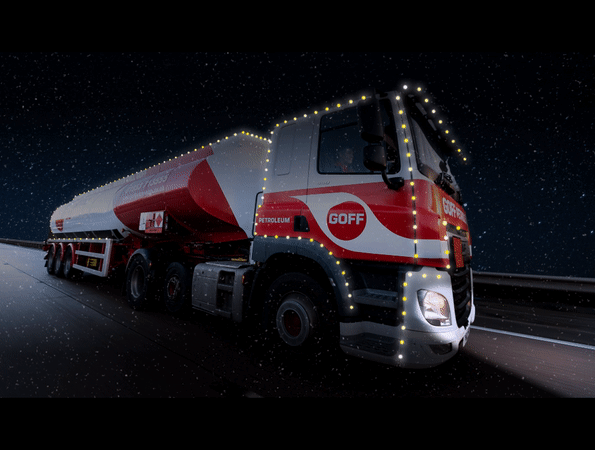 Goff lorry with lights