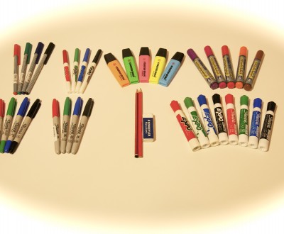 Stationary, paper and pens
