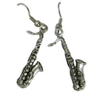 Saxophone Pewter Earrings