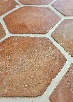 15 x 15 Hexagon Mattstone & Ironwax Hand Made Terracotta Image 1