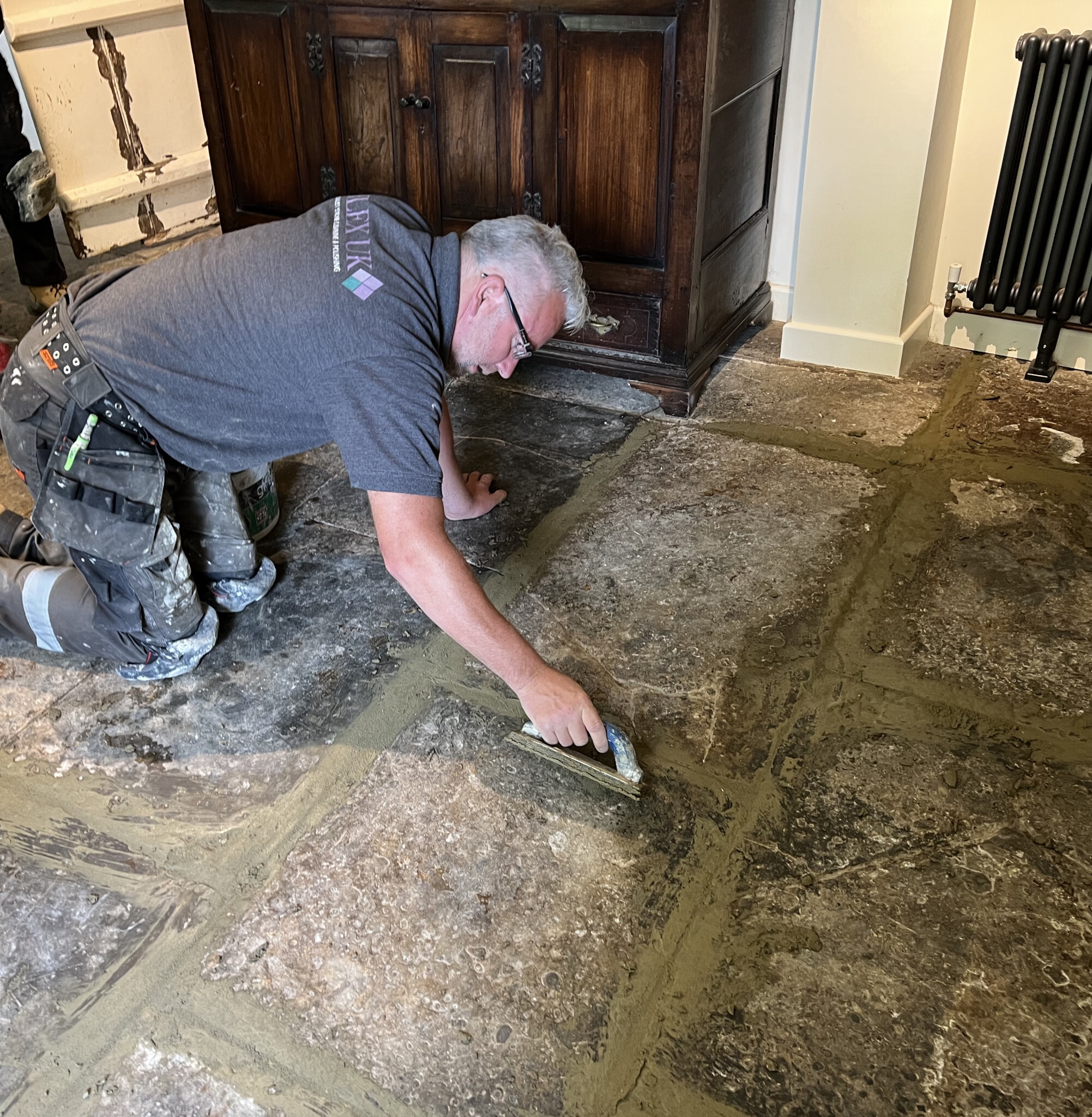 Blue Lias Limestone gets LTP treatment Tile Cleaning, Sealing and