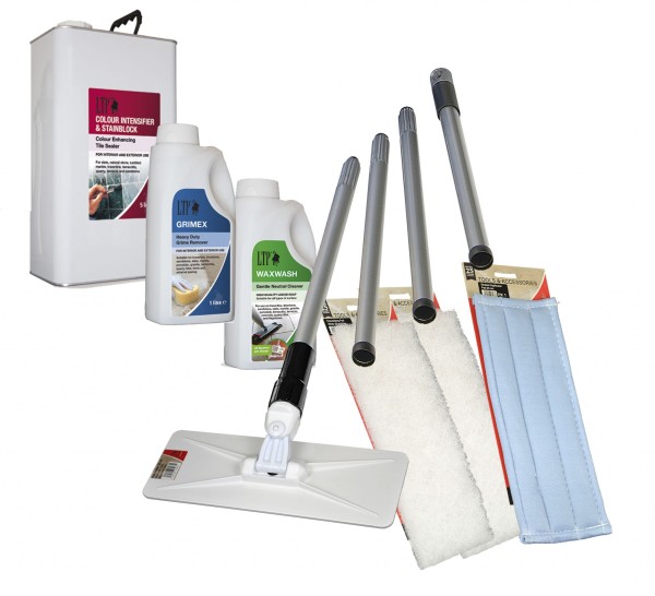 Care & Cleaning Kit for Travertine Tile Cleaning, Sealing and