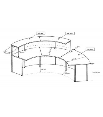 Genua Curved Reception Desk Online Reality