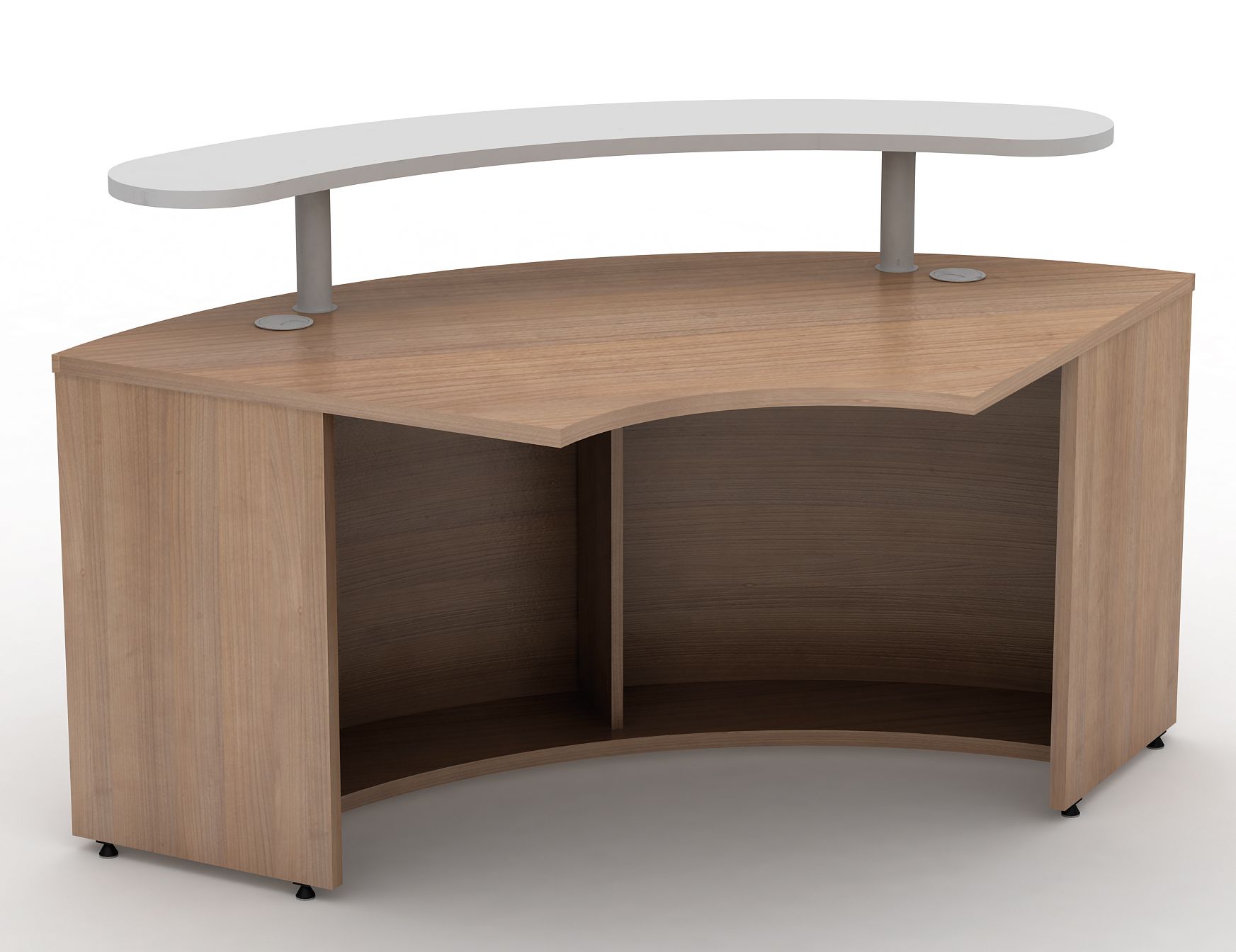 Curved 1200mm Reception Desk With Shelf Avalon Online Reality