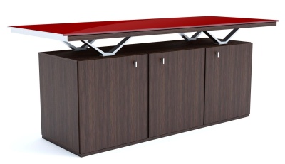 Executive Credenza With 3 Doors And Glass Top Abc 1880mm