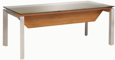 Executive Glass Desk Sliver Grained Oak Detail Online Reality