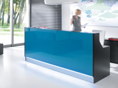 reception desk glass composition xl lx wide office prod