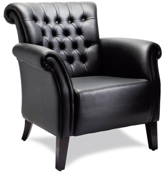 Marina Black Leather Sofa and Armchair - Arm chair - Online Reality
