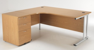 Left Hand Corner Desk And Pedestal Trapido 1600mm Online Reality