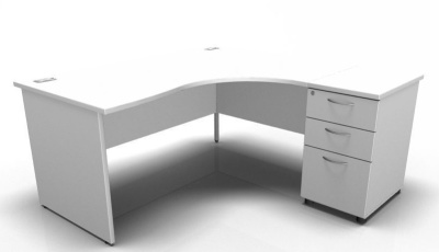 Right Hand Corner Desk High Pedestal Panel Sides Stellar