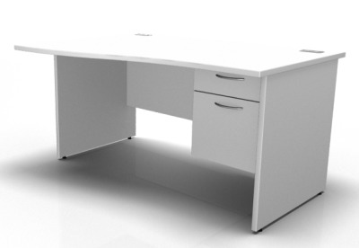 Left Hand Wave Desk Fixed Pedestal Panel Sides Stellar