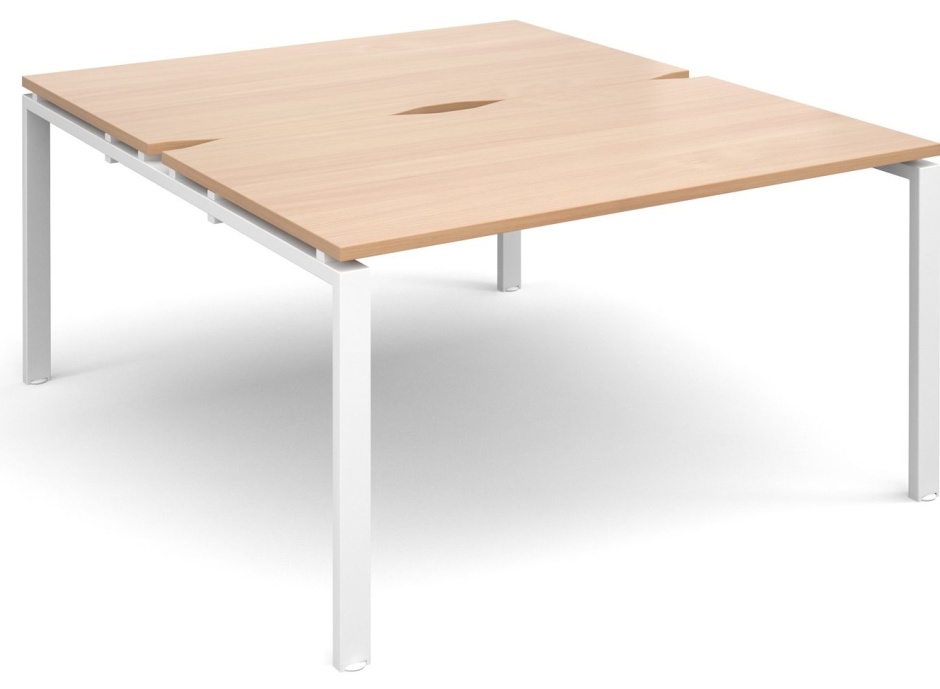 Two Person Shallow Bench Desks - Exact - 1200mm x 1200mm - Online Reality