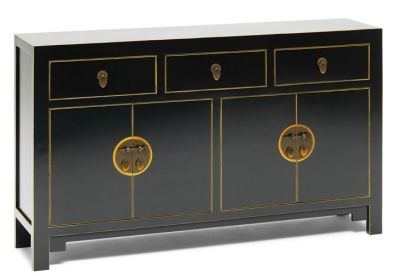 Quing Chinese Black Sideboard The Nine Schools Online Reality The Nine Schols Large Sideboard Black And Gilt 1
