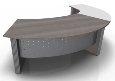 Curve Desk And Glass Curve Return Direction Style Desk With