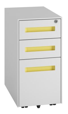 Narrow Steel Pedestal Drawers Spectrum White Handles Online