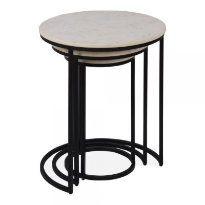 White Marble Nest Of Tables Online Reality Hover To Zoom Torono Nest Of Three Tables 2
