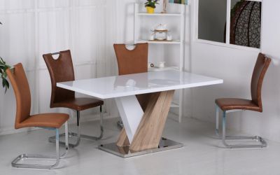 Mona High Gloss White Dining Table Mona High Gloss White Dining Table